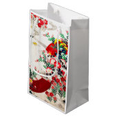 花とランニングの水、日本のデザイン スモールペーパーバッグ (裏面アングル)