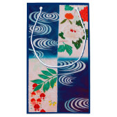 花とランニングの水、日本のデザイン スモールペーパーバッグ (裏面)