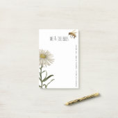 花とリアリスティックビーの名前と情連絡報 ポストイット (デスク上)