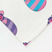 花とリボンのイースターエッグ フリースブランケット (角)