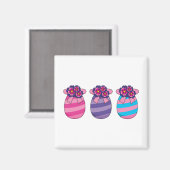 花とリボンのイースターエッグ マグネット (正面/裏面)