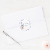 花とリボンの1歳の誕生日パーティー ラウンドシール (封筒)
