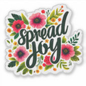 花とレタリングで鮮やか喜びをはっきりした広げる シール (正面)