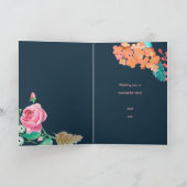 花とレタリング誕生日グリーティングカード カード (内部)