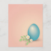 花とレターヘの中の青い葉イースター卵 (裏面)