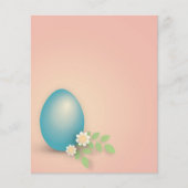 花とレターヘの中の青い葉イースター卵 (正面)