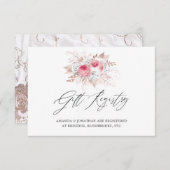 花とレースのウェディングギフトレジストリー エンクロージャーカード (正面/裏面)