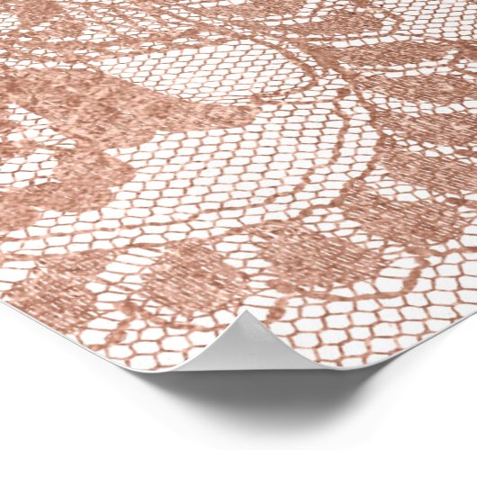 花とレースのウェディングシャワーのご案内 ポスター (角)