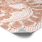 花とレースのウェディングシャワー歓迎 ポスター (角)