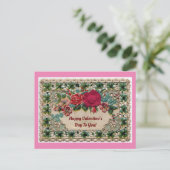 花とレースのバレンタインはがき ポストカード (スタンド正面)