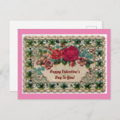 花とレースのバレンタインはがき ポストカード (正面/裏面)