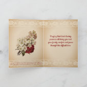 花とレースのパーソナライズされた悔やみや弔慰 カード (内部)