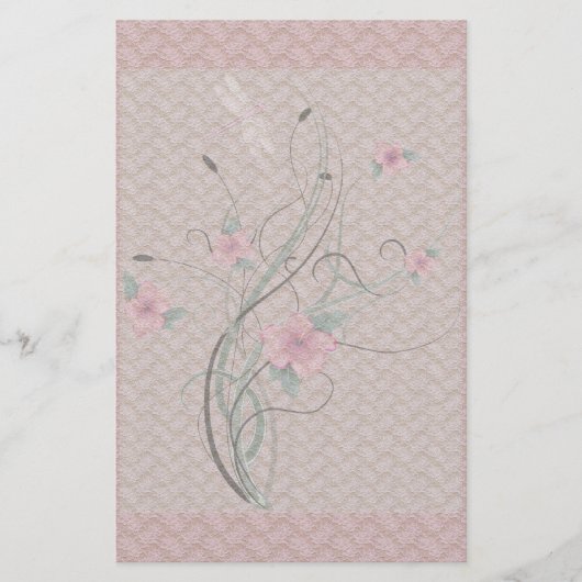 花とレース文房具 便箋 (正面)