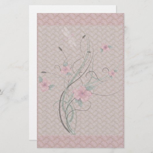 花とレース文房具 便箋 (正面/裏面)