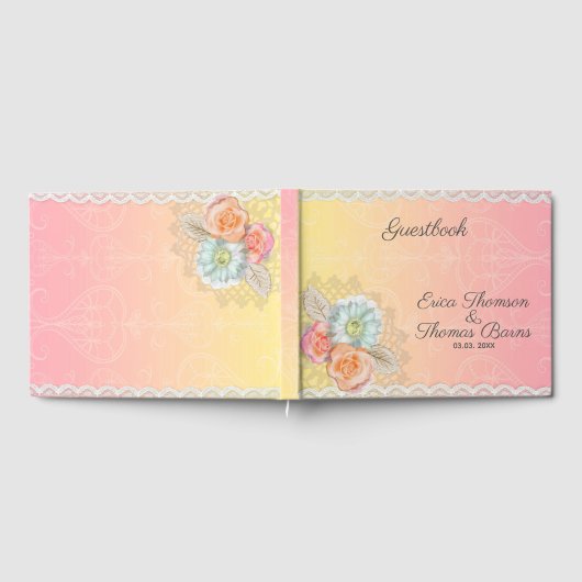 花とレース ゲストブック (全面)