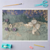 花とレース、ダークシャビーシック、バタフライアート 薄葉紙 (クラフト)