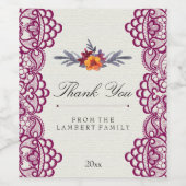 花とレース、国エレガント、 ワインラベル (シングルラベル)