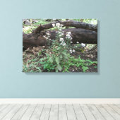 花とログキャンバスの包まれたプリント キャンバスプリント (インサイチュ (ウッドフロア))