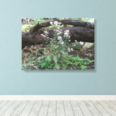 花とログキャンバスの包まれたプリント キャンバスプリント (インサイチュ (ウッドフロア))