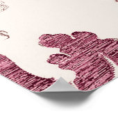 花とヴィンテージタペストリーmのダマスクパターン ポスター (角)