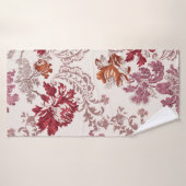 花とヴィンテージ織りmのダマスク模様 バスタオル (バスタオル)