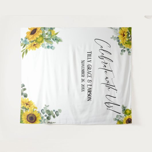 花と一緒に祝おう!写真用背景 タペストリー (正面(横))