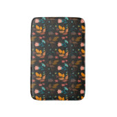 花と乾燥した葉花の模様 バスマット (正面縦)