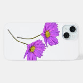 花と二つの紫のコスモス iPhoneケース (裏面横)