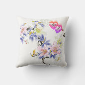 花と二重モノグラム火照ハート クッション (裏面)