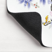 花と二重モノグラム火照ハート マウスパッド (コーナー)