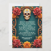 💀🎉花と亡霊、メキシコの死者の日 招待状 (裏面)