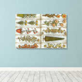 花と低木 キャンバスプリント (インサイチュ (ウッドフロア))