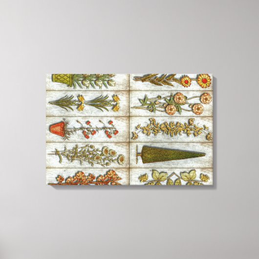 花と低木 キャンバスプリント (正面)