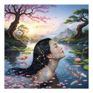 "花と公式の間" - デジタル肖像画 フォトプリント