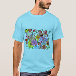 花と共に暮らす動物の友達 Tシャツ