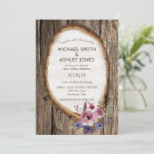花と切り株結婚式招待状 招待状 (スタンド正面)
