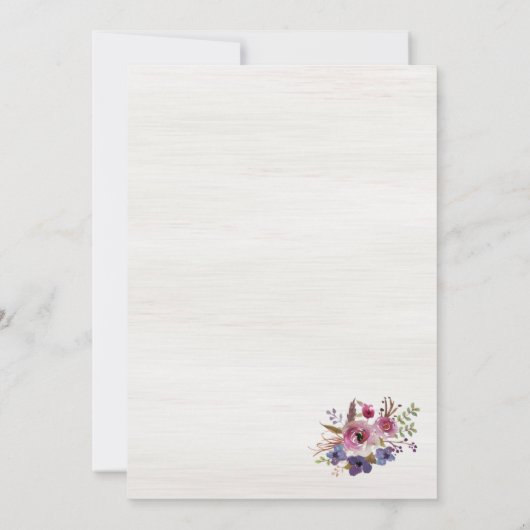 花と切り株結婚式招待状 招待状 (裏面)