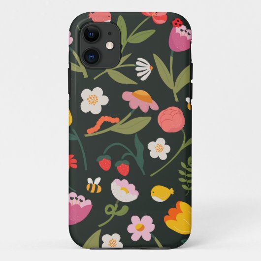花と動物のiPhoneケースデザイン Case-Mate iPhoneケース (裏面)