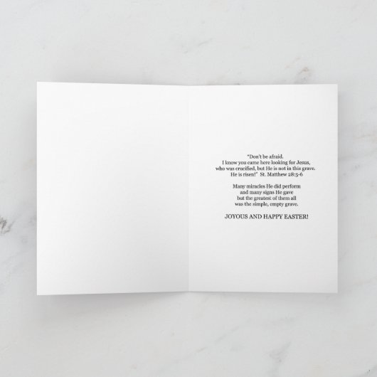 花と十字形のおばとおじさんの復活祭 シーズンカード (内部)