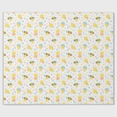 花と卵が咲き乱れる可愛いイースターチックス ラッピングペーパー (フラット)