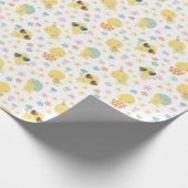 花と卵が咲き乱れる可愛いイースターチックス ラッピングペーパー (角)