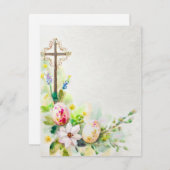 花と卵を持つイースタークロス空白の シーズンカード (正面/裏面)