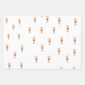 花と友人の包み紙セット ラッピングペーパーシート (正面)