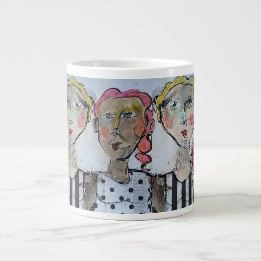 花と友人ジャンボマグ ジャンボコーヒーマグカップ (正面)