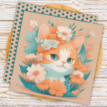花と可愛い子猫