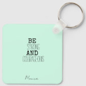 花と可愛い男の子マウスのモチベーション子供部屋 キーホルダー (裏面)