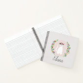 花と名前の女の子たちに可愛い白猫 ノートブック (内部)