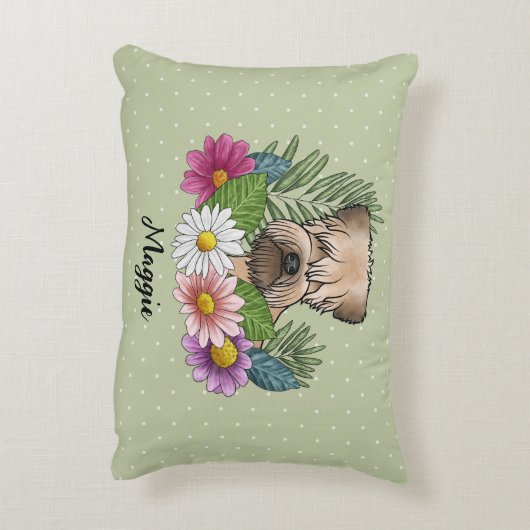 花と名前を付けた柔らかいコートのカーテン・テリア アクセントクッション (裏面(縦))