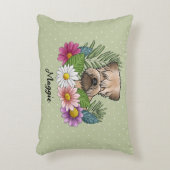 花と名前を付けた柔らかいコートのカーテン・テリア アクセントクッション (正面(垂直))