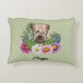 花と名前を付けた柔らかいコートのカーテン・テリア アクセントクッション (裏面)